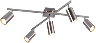 Trio Leuchten Plaf&oacute;n 5 Focos Orientables Marley N&iacute;quel Trio Iluminaci&oacute;n
