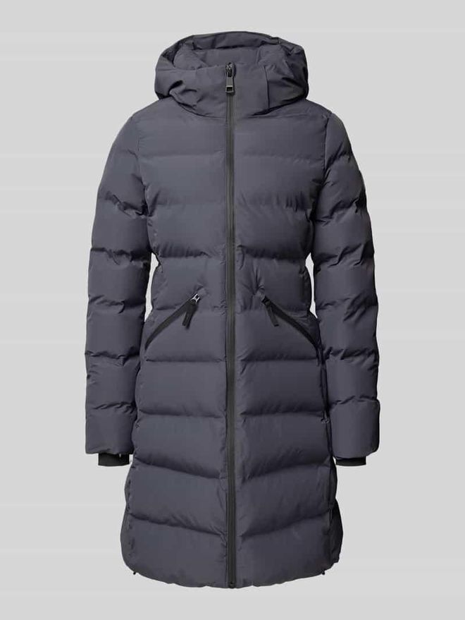 Regular Fit Mantel in Stepp-Optik Modell City in Dunkelgrau, Gr&ouml;&szlig;e XXL