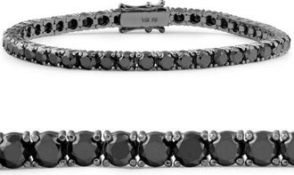 Pompeii3 10 1/2 Ct Black Diamond Tennis Bracelet 14k Black Gold 7