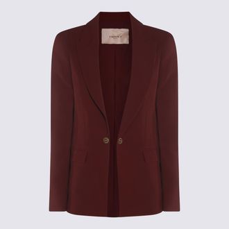 Twinset Dark Red Viscose Blazer