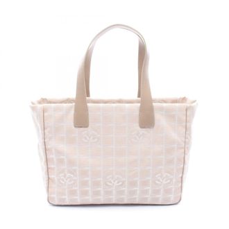 Chanel Beige Nylon Canvas Handbag Tote Bag (Pre-Owned)