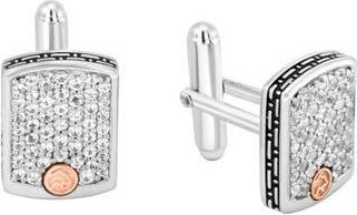 Effy Sterling Silver & 18K Gold White Sapphire Cuff Links at Nordstrom Rack