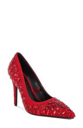 London Rag Iceout Crystal Embellished Pump in Red at Nordstrom Rack, Size 6