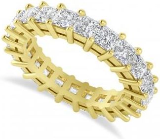 Allurez Princess Cut Diamond Eternity Wedding Band 14k Yellow Gold (3.96ct)