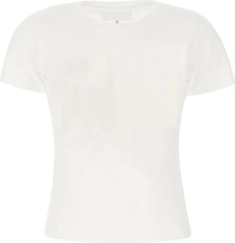 Maison Margiela Logo Small T-Shirt - Dames - T-shirts - Wit - S - Katoen - Tops