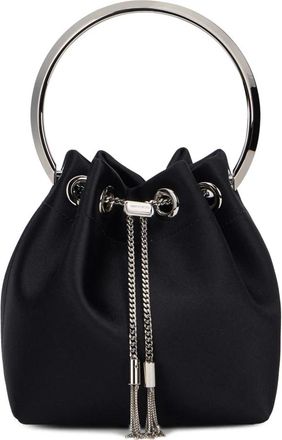 Jimmy Choo London Tassen, Dames, Zwart, ONE Size, Satijn, Satin Bon Bon Bag