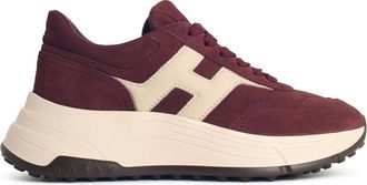 Hogan Hi Fi bordeauxrode su&egrave;de sneakers