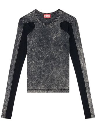 Diesel T-Lastek stonewashed top - women - Cotton/Elastane - S - Grey