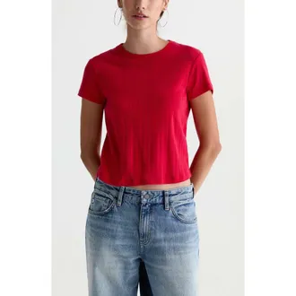 AG - Adriano Goldschmied Sadie Crewneck Top in Recording Red at Nordstrom, Size X-Small