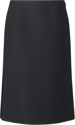 Fendi Midi Pencil Rok - Dames - Midirokken - Zwart - 2XS - Wol - Rokken