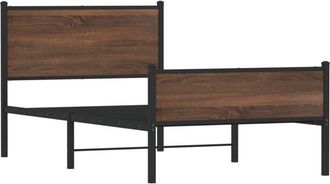 vidaXL Estructura de cama sin colchón metal marrón roble 100x190 cm Vidaxl
