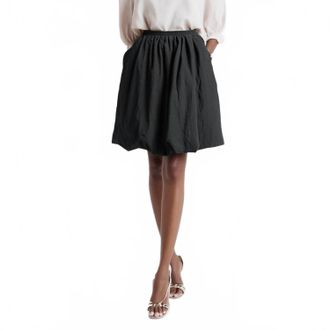 Naked Zebra Bubble Skirt With Elastic Waistband In Black