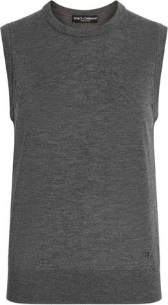 Dolce & Gabbana Grijze Top voor Vrouwen - Dames - Cashmere truien - Grijs - M - Truien & Vesten