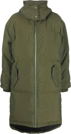 J.W.Anderson Groene Lange Puffer & Donsjas - Dames - Parka Jassen - Groen - XS - Nylon - Jassen