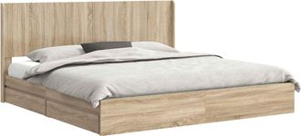 vidaXL Estructura De Cama Con Almacenamiento Y Cabecero Roble Sonoma Vidaxl