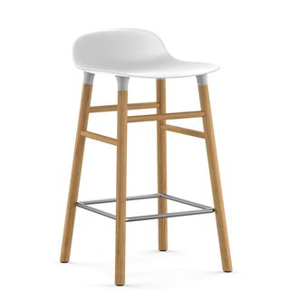 NORMANN COPENHAGEN Form Barhocker 65 cm, Gestell Eiche / weiss
