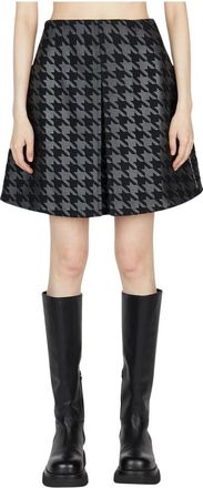 Moncler Houndstooth Minirok - Dames - Korte rokken - Zwart - XS - Leer - Rokken