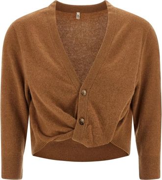 R13 Knot Cardigan - Dames - Vesten - Bruin - M - Kasjmier - Truien & Vesten