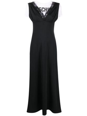 Moschino Abito lungo con design a strati - Nero