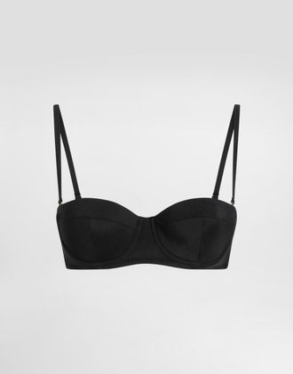 Dolce & Gabbana Solid-color Balconette Bikini Top - Woman Black Jersey 2