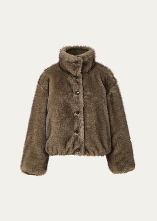 Veronica Beard Varell Reversible Faux Fur Bomber Jacket