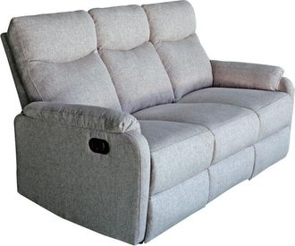 Home Heavenly Home Heavenly - Sofá Relax Zar de 3 Plazas - Sofá Reclinable Manual con Sistema de Palanca y Tapizado en Tela, Estructura de Made Color : Gris