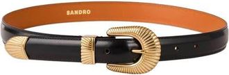 Sandro Leather belt in Black at Nordstrom, Size Medium