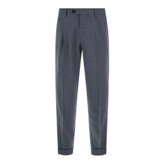 Michael Coal Pantalones de pinzas con bajo vuelto - Trousers - Hombre - Gris - W33