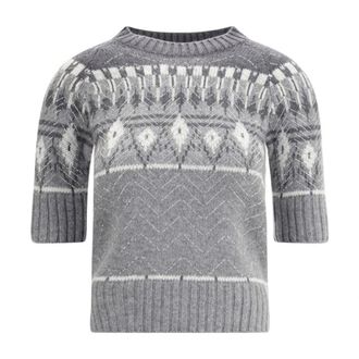 Ermanno Scervino Truien & Vesten, Dames, Veelkleurig, M, Kasjmier, Trui met korte mouwen