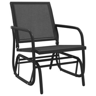 vidaXL Silla Mecedora Jard&iacute;n Acero Y Textilene Negro 61x76x87 Cm Vidaxl