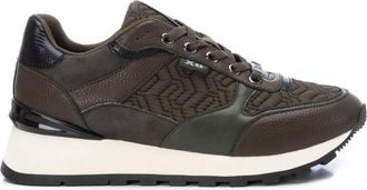 Xti Womens Padded Textile Sneakers In Khaki