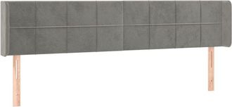 vidaXL Cabecero Con Led De Terciopelo Gris Claro 163x16x78/88 Cm Vidaxl