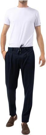 Circolo 1901 Pantalone Pinces Piquet - Heren - Nette broeken - Blauw - 2XL - Katoen - Broeken
