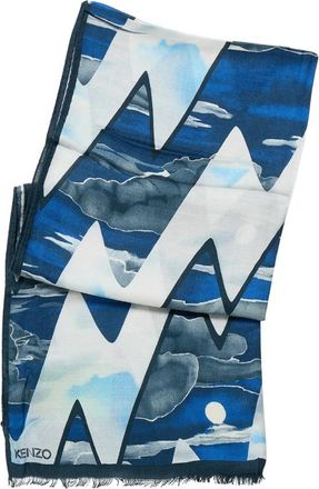 Kenzo Geprinte Sjaal van Modal en Kasjmier - Dames - Sjaals - Veelkleurig - ONE Size - Kasjmier - Accessoires
