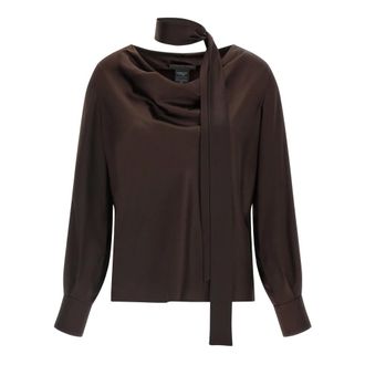 Max Mara Piano Fiocchi Blouse - Dames - Blouses & Shirts - Bruin - Maat: 2XS Zijde