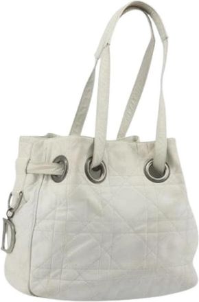 Dior Pre-owned Vintage Tote Bag - Dames - Vintage Tas - Wit - ONE Size - Leer - Vintage