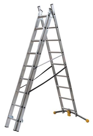 Hailo 1421-801-escalera Combinada De 3 Tramos Con Estabilizador Curvo Hobbylot (3x8)