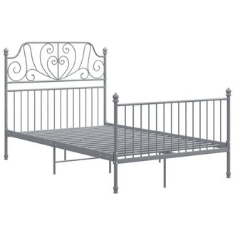 Berkfield Home Bed Frame Grey Metal 120x200 cm | Size: Small Double