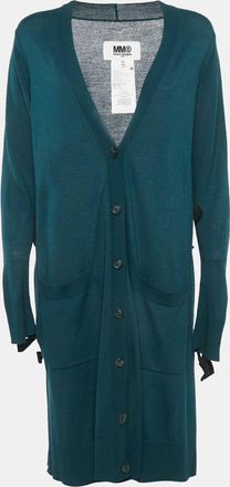 Maison Margiela Maison Martin Margiela Dark Green Button Front Tie-Up Detail Cardigan