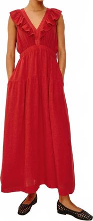 Rails Beaux Linen Maxi Dress In Tomato
