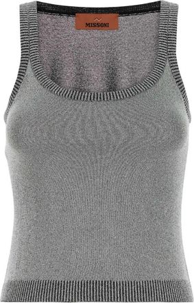 Missoni Square-neck Tank Top - female - Missoni - Sleeveless Tops - Gray - 2XS - Tops