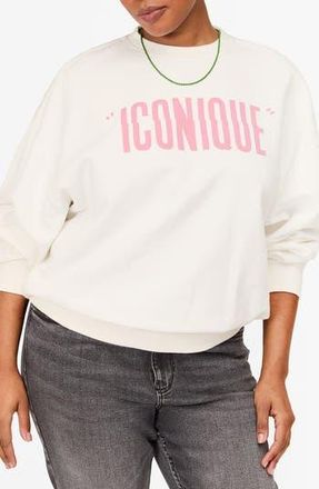 Clare Vivier Iconique Oversize Graphic Sweatshirt in Oyster White at Nordstrom Rack, Size X-Small