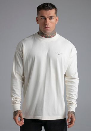 Siksilk Mens Ecru Long Sleeve T-Shirt XL