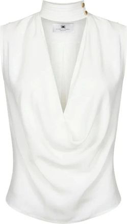Elisabetta Franchi Dames, Tops, Wit, Maat: XS Viscose
