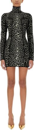 Roberto Cavalli Multicolor Printed Turtle Neck Mini Dress
