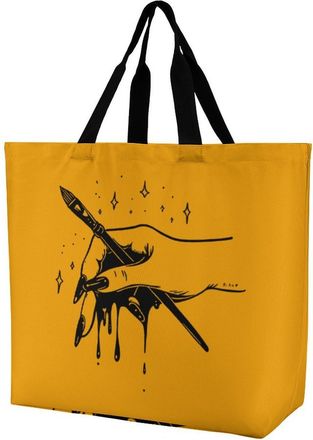 Generic Writing Hand Ink Drip Large Reusable Shopping Bag Lightweight Foldable Tote Bags Washable Shoulder Handbag