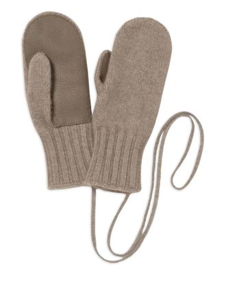 Auralee knit gloves - women - Cashmere - One Size - Neutrals