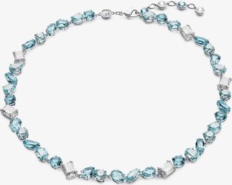 Swarovski Gema Blue Mixed Cut Rhodium Plated Necklace 5666007