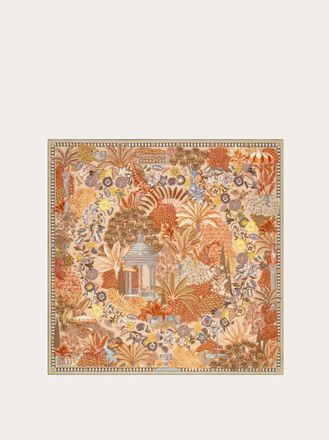 Ferragamo Donna Foulard in seta stampa Giardino Arancione