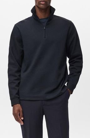 Mango Thermoregulated Regular Fit Quarter Zip Sweater in Navy at Nordstrom, Size Medium
